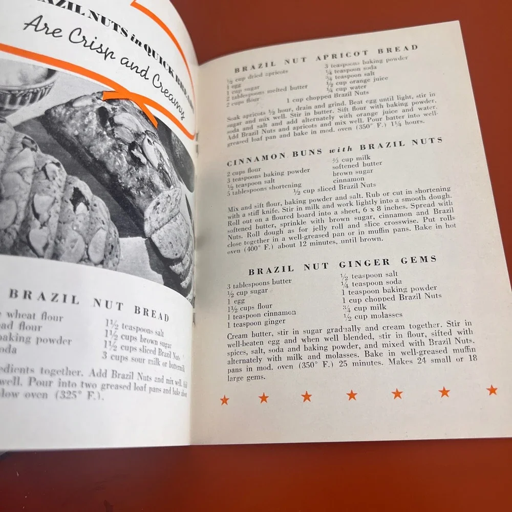 Vintage A Parade of Brazil Nut Recipes Booklet Mid Century‎ Cookbook Ephemera